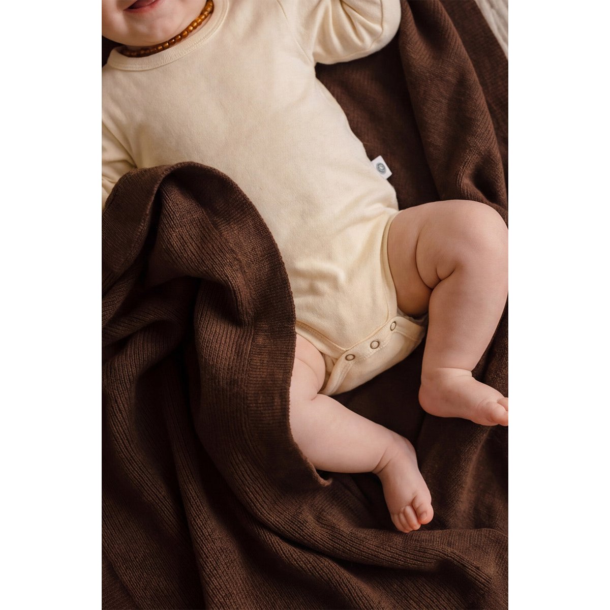 Wollen Babydeken / Kinderdeken Gebreid - 100%Merinowol - Brunette 🫧
