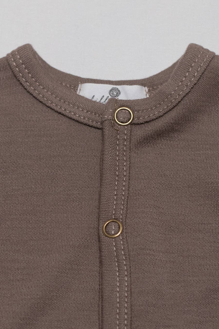 Wollen babypakje / playsuit 100% Merinowol - Walnut 50/ 56 🫧
