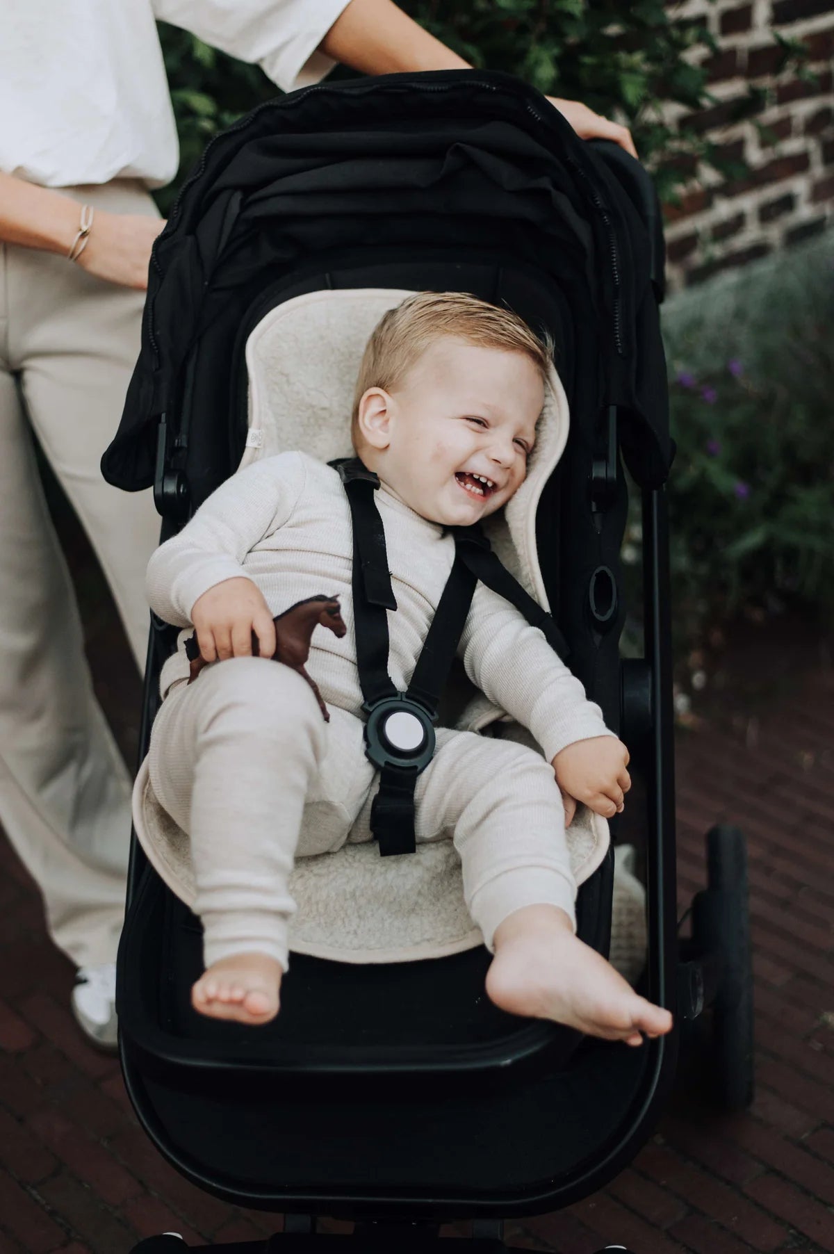 Onderlegger voor buggy of maxi cosi - 100% Merinowol -Naturel - Beige 🫧