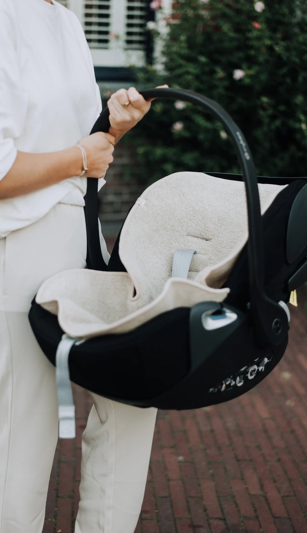 Onderlegger voor buggy of maxi cosi - 100% Merinowol -Naturel - Beige 🫧