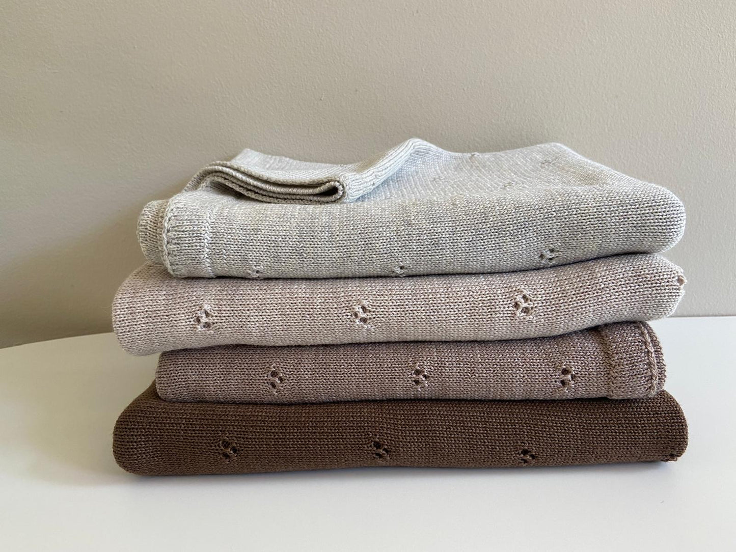 Babydeken Pointelle 100% Merinowol - Beige 🫧