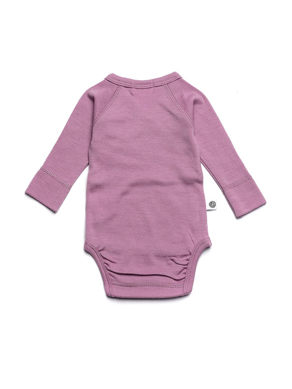 Wollen Overslagromper lange mouw 100% Merinowol – Lavender Mist 56/ 62 /68 🫧