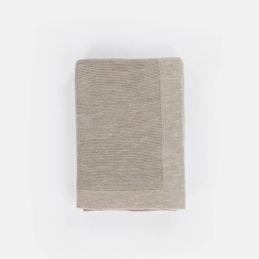 Wiegdeken - Knitted 100% Merinowol: Beige 🫧