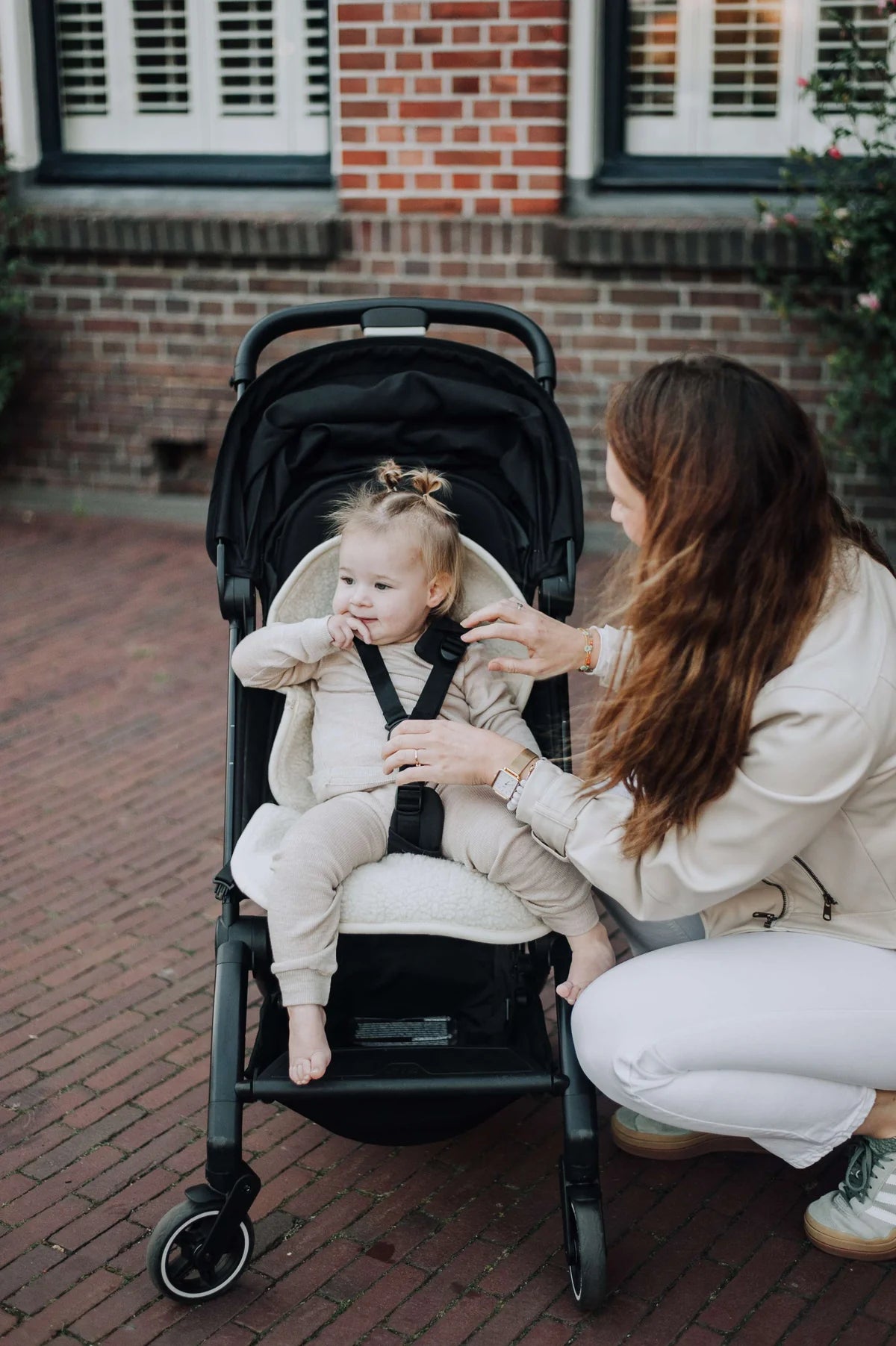 Onderlegger voor buggy of maxi cosi - 100% Merinowol -Naturel - Beige 🫧