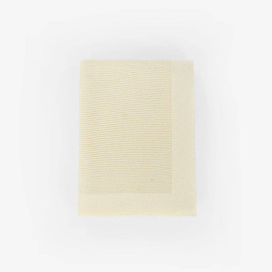 Wiegdeken - Knitted 100% Merinowol: Naturel 🫧
