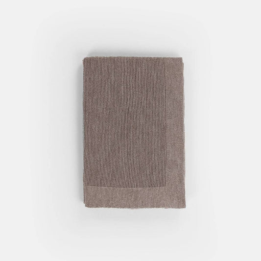 Wiegdeken - Knitted 100% Merinowol: Taupe 🫧