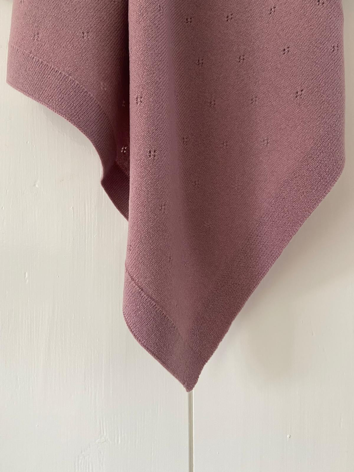 Babydeken Pointelle 100% Merinowol  - Haze 🫧