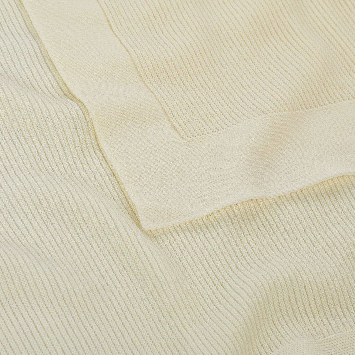 Wiegdeken - Knitted  100% Merinowol: Naturel 🫧