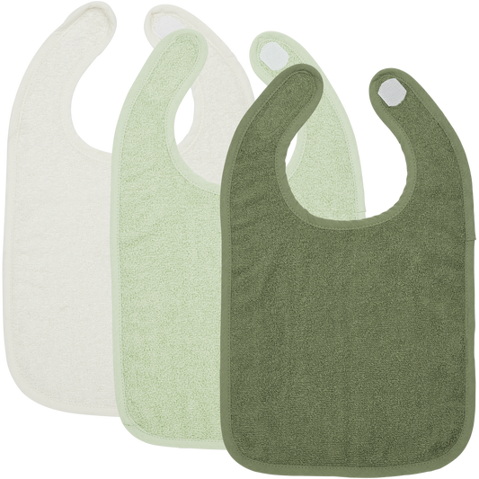 Slab klittenband badstof Offwhite/Soft Green/Forest Green 3 stuks! 🫧