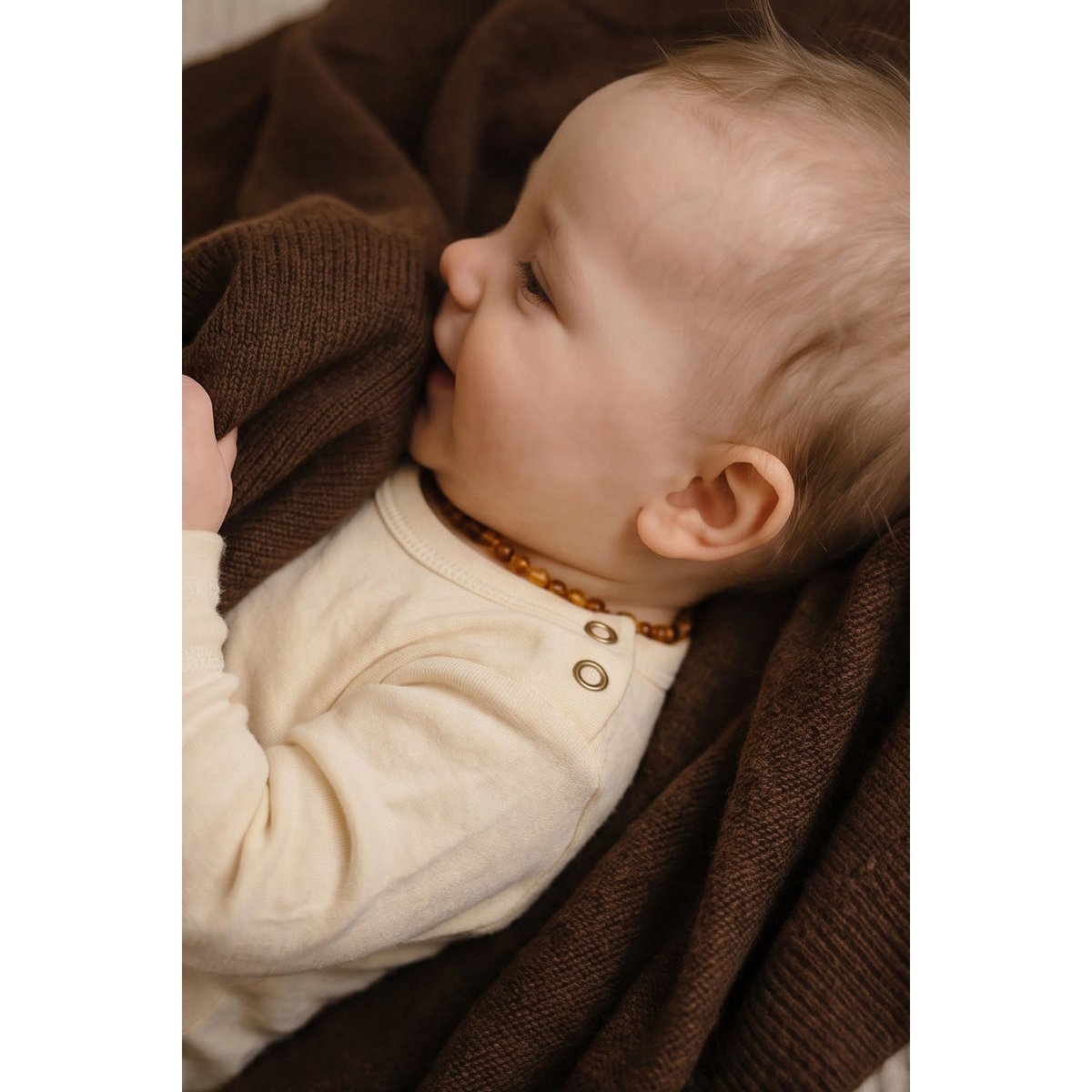 Wollen Babydeken / Kinderdeken Gebreid - 100%Merinowol - Brunette 🫧