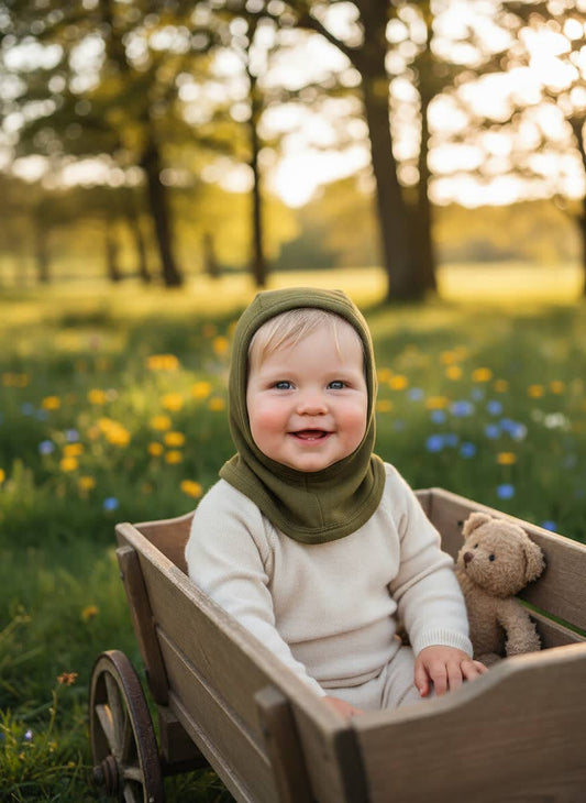 Kindermuts 100% Merinowol - Fir Green: 92/98 🫧