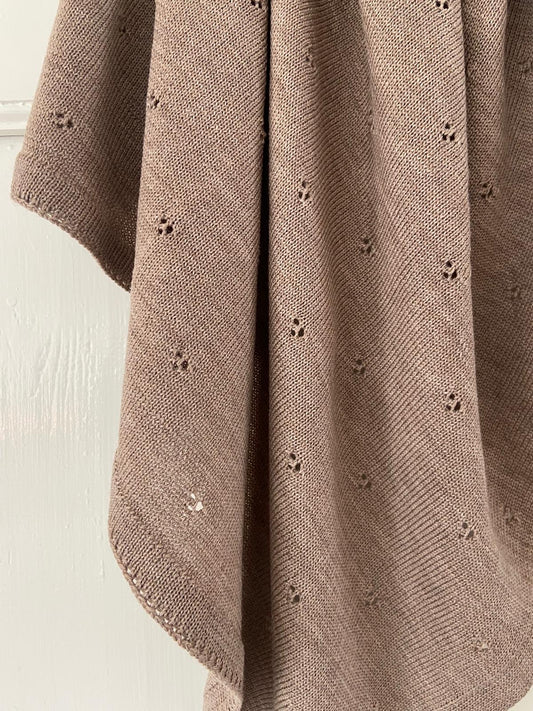 Babydeken Pointelle 100% Merinowol - Taupe 🫧