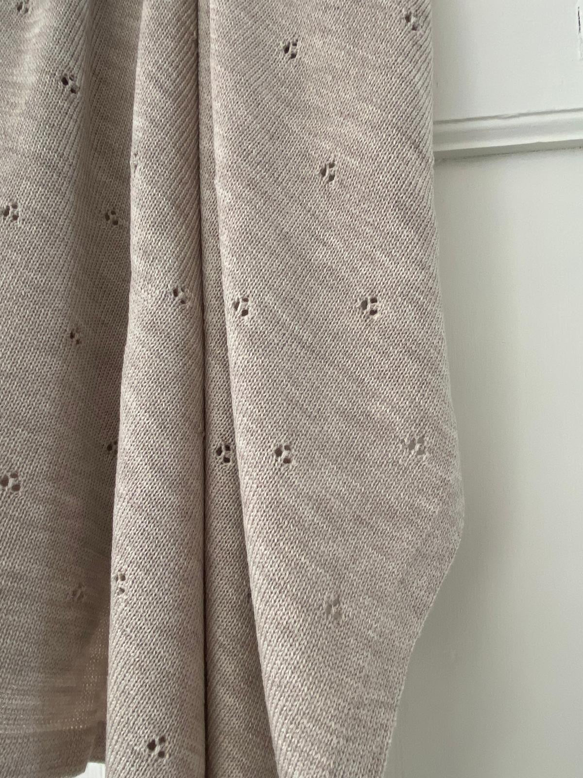 Babydeken Pointelle 100% Merinowol - Beige 🫧
