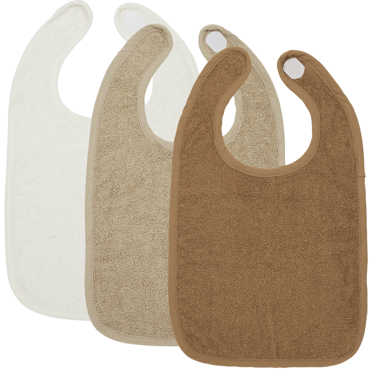 Slab klittenband badstof Offwhite/Sand/Toffee 3 stuks! 🫧
