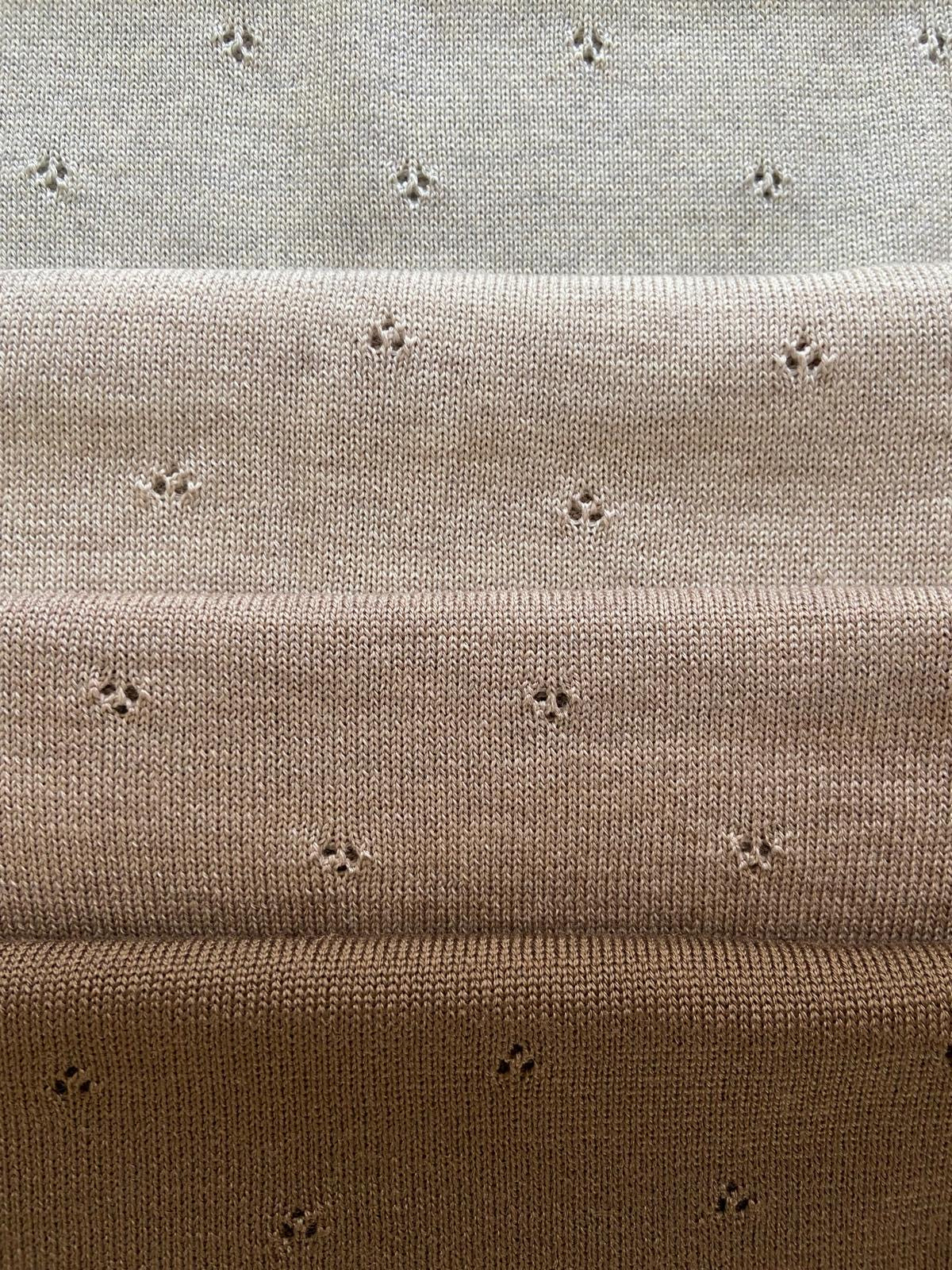 Babydeken Pointelle 100% Merinowol - Taupe 🫧