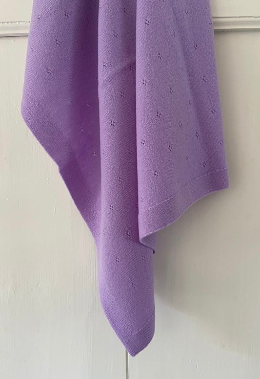 Babydeken Pointelle 100% Merinowol - Orchidee 🫧