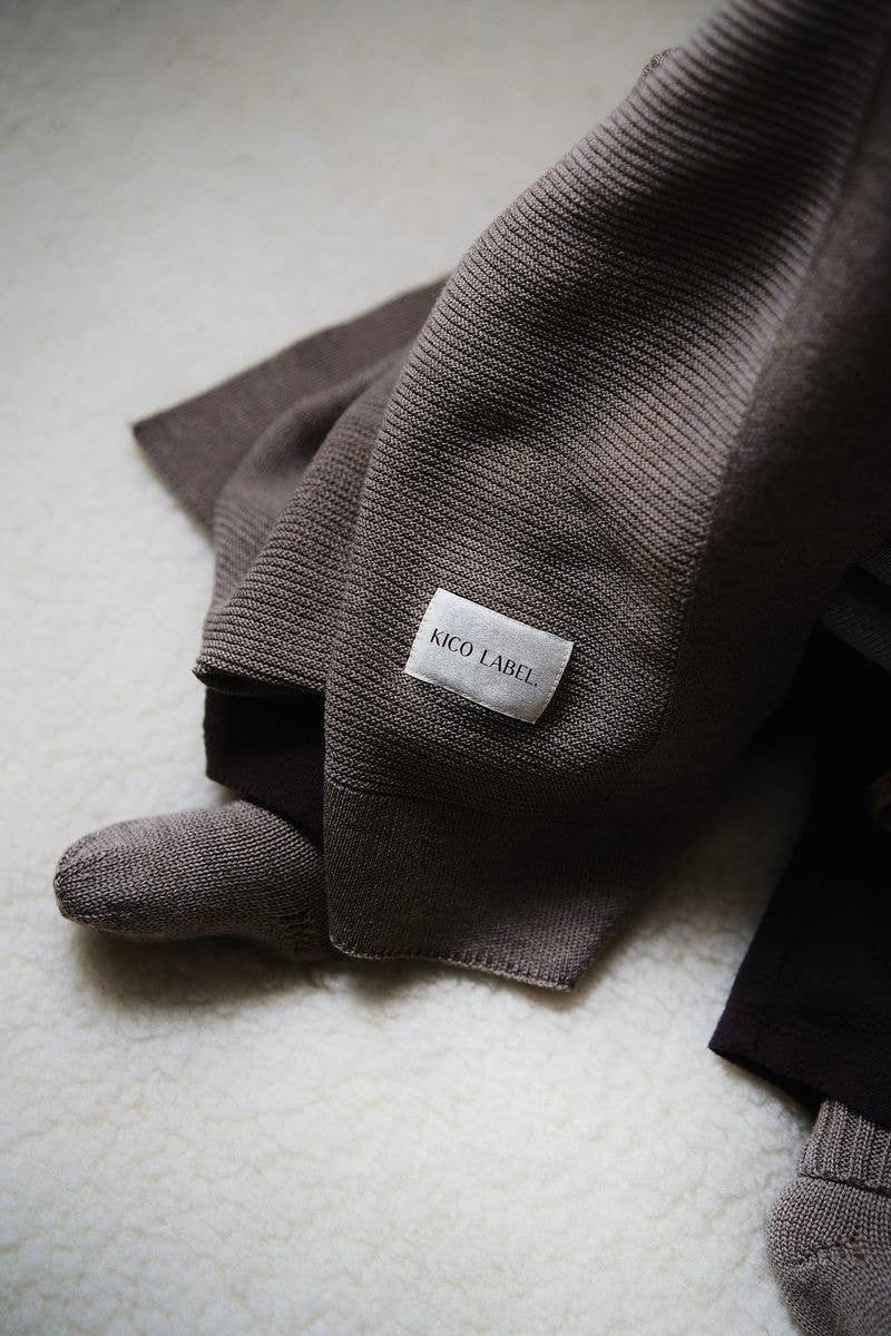 Wiegdeken - Knitted 100% Merinowol: Beige 🫧