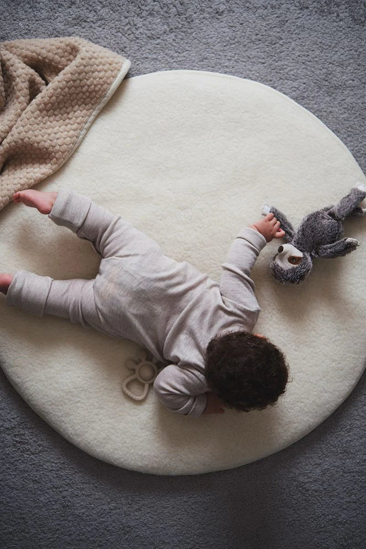 Wollen Box-/ Speelkleed: 90cm diameter 🫧