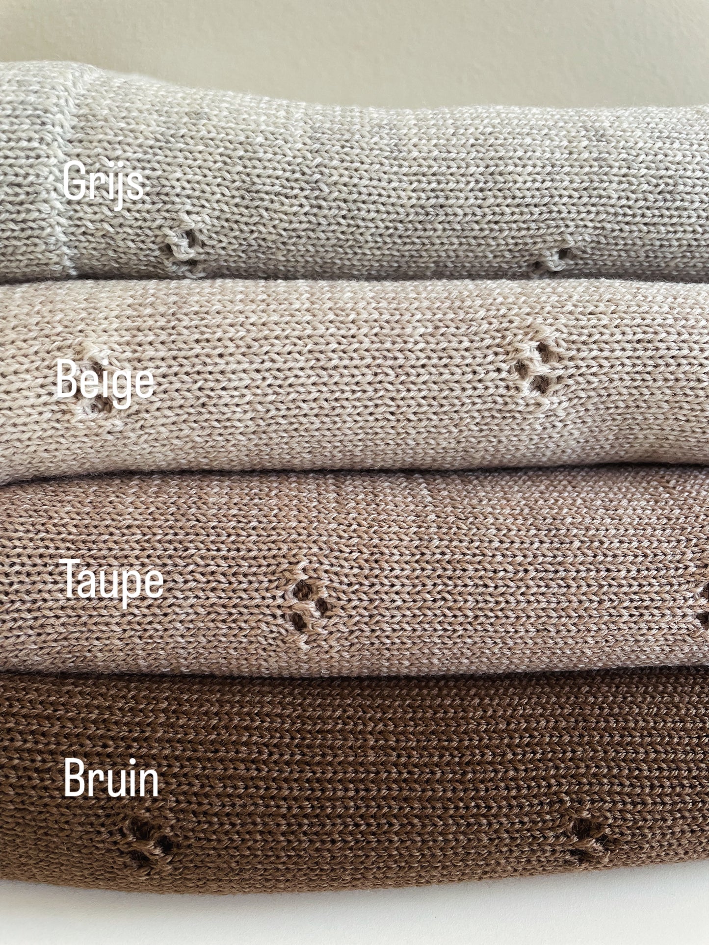 Babydeken Pointelle 100% Merinowol - Taupe 🫧
