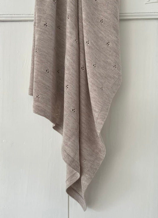 Babydeken Pointelle 100% Merinowol - Beige 🫧