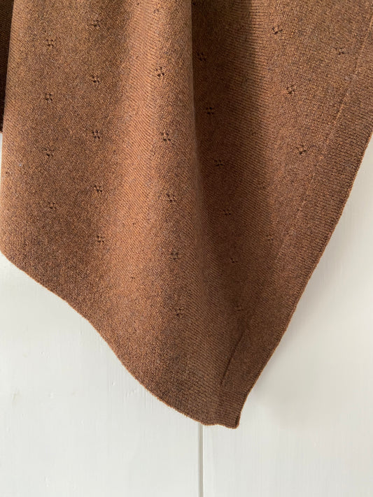 Babydeken XL Pointelle 100% Merinowol - Brunette 🫧