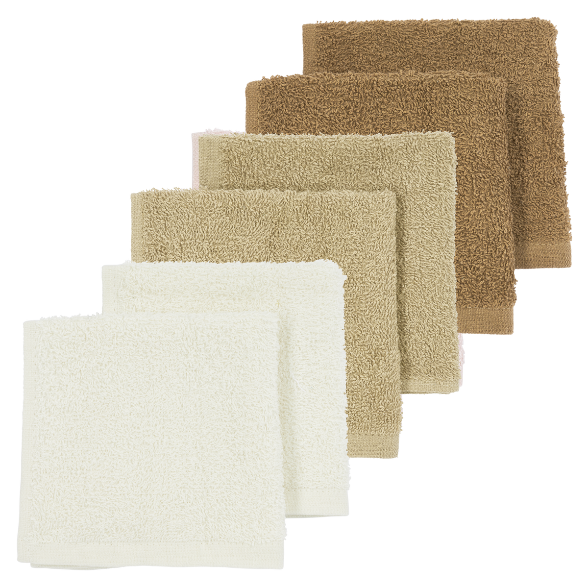 Monddoekjes badstof Offwhite/Sand/Toffee 🫧
