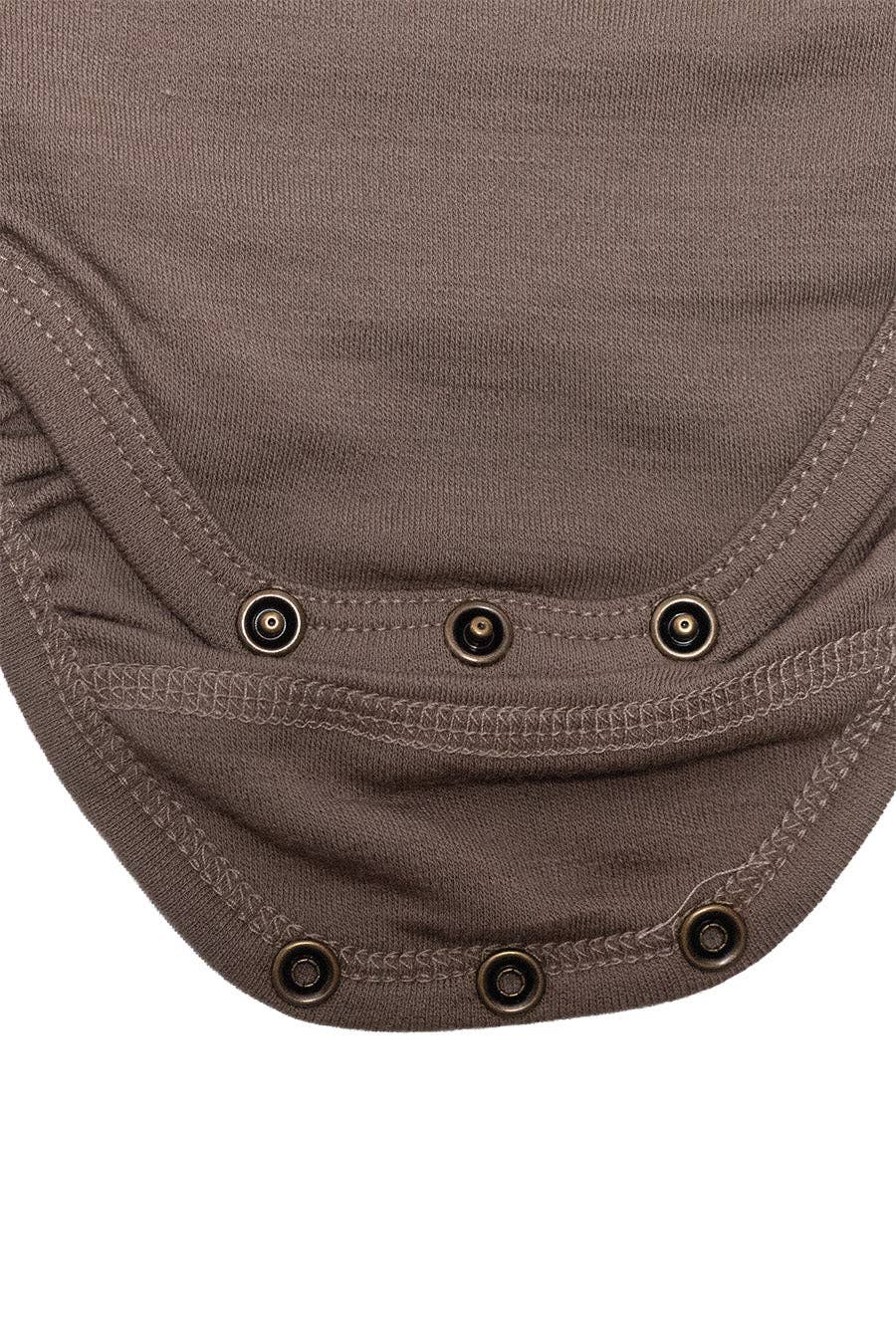 Wollen Overslagromper lange mouw 100% Merinowol – Walnut 50/ 56/ 62 🫧