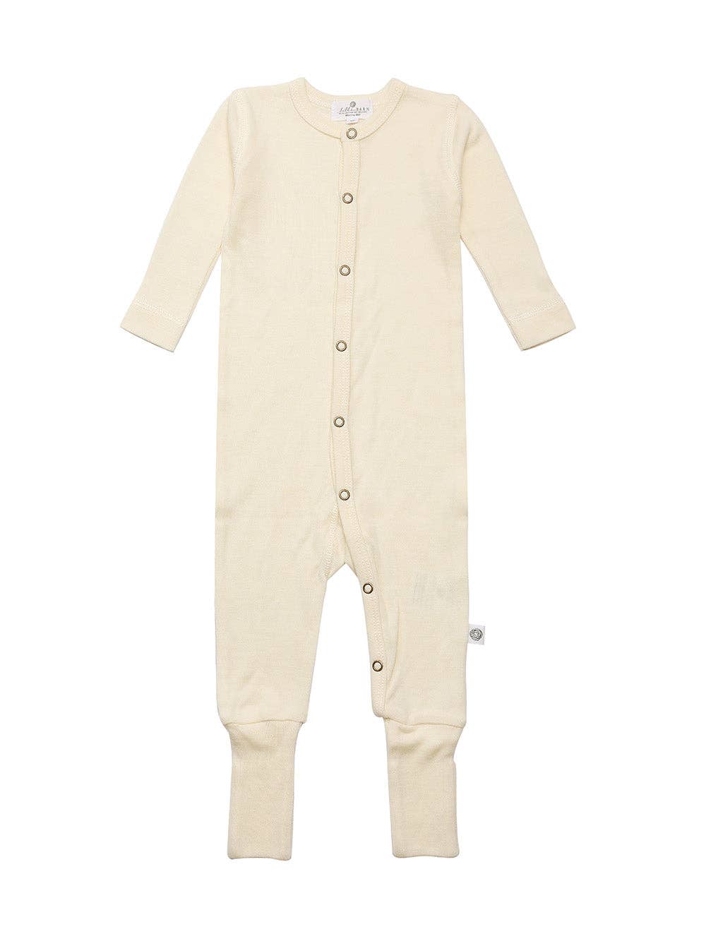 Wollen Babypakje met omslagvoetjes 100% Merinowol - Naturel 68 🫧