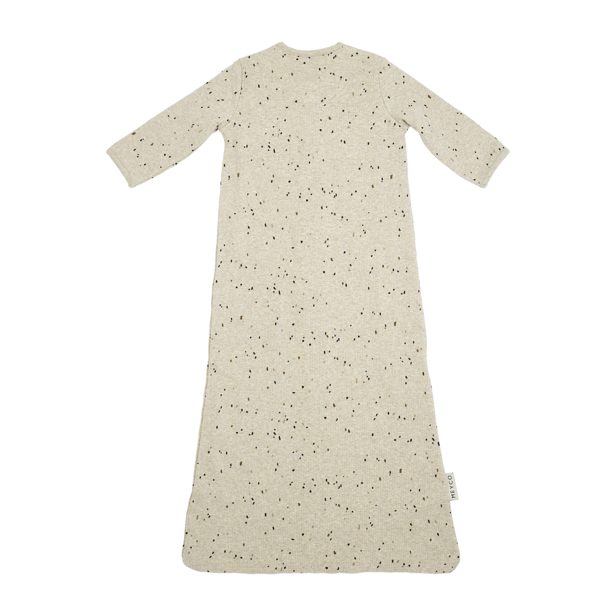 Slaapzak ongevoerd met vaste mouw- Rib- Mini spot Sand Melange 🫧