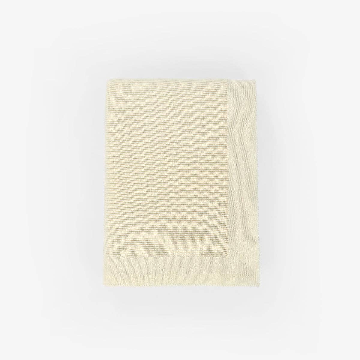 Wiegdeken - Knitted 100% Merinowol: Beige 🫧