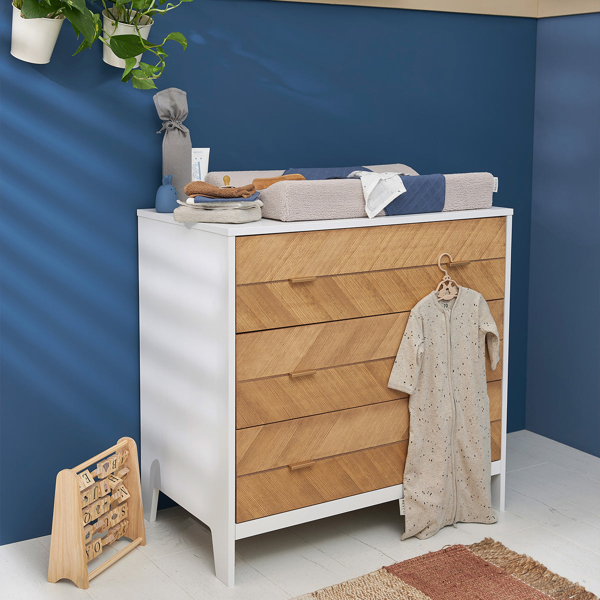 Slaapzak ongevoerd met vaste mouw- Rib- Mini spot Sand Melange 🫧