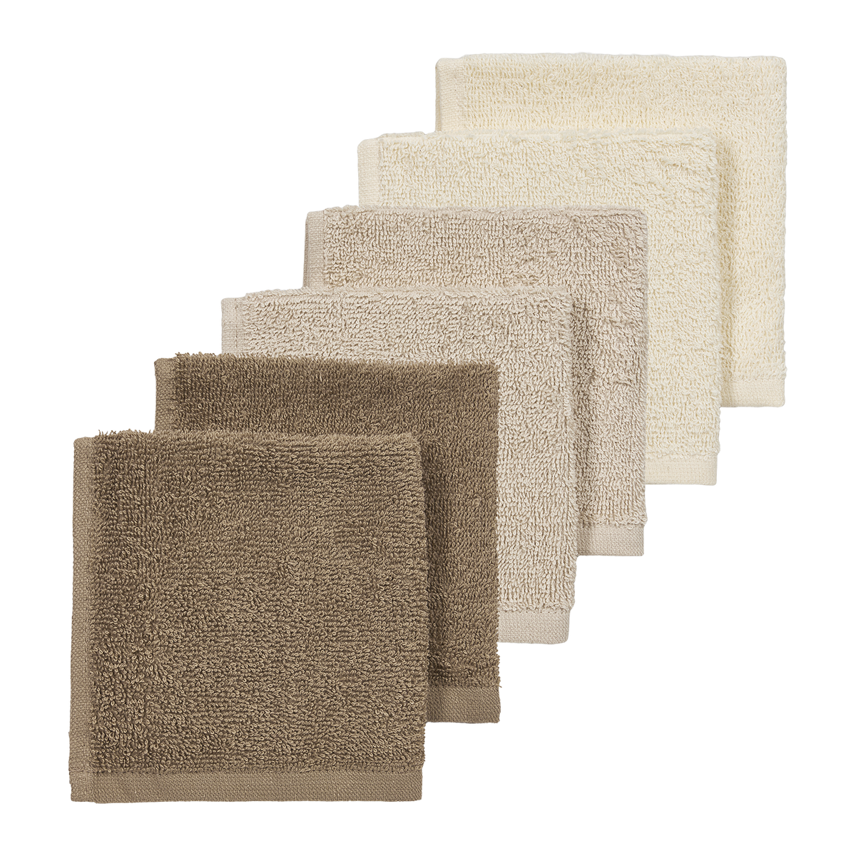 Monddoekjes badstof Natural/Soft Sand/Taupe 6 stuks! 🫧