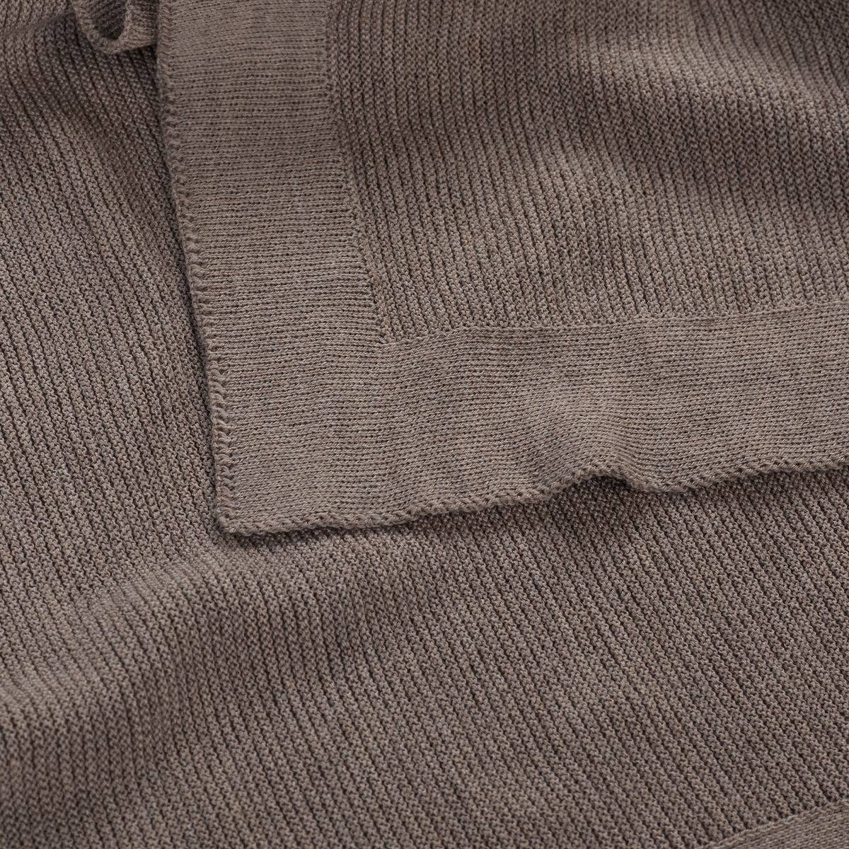 Wiegdeken - Knitted 100% Merinowol: Taupe 🫧